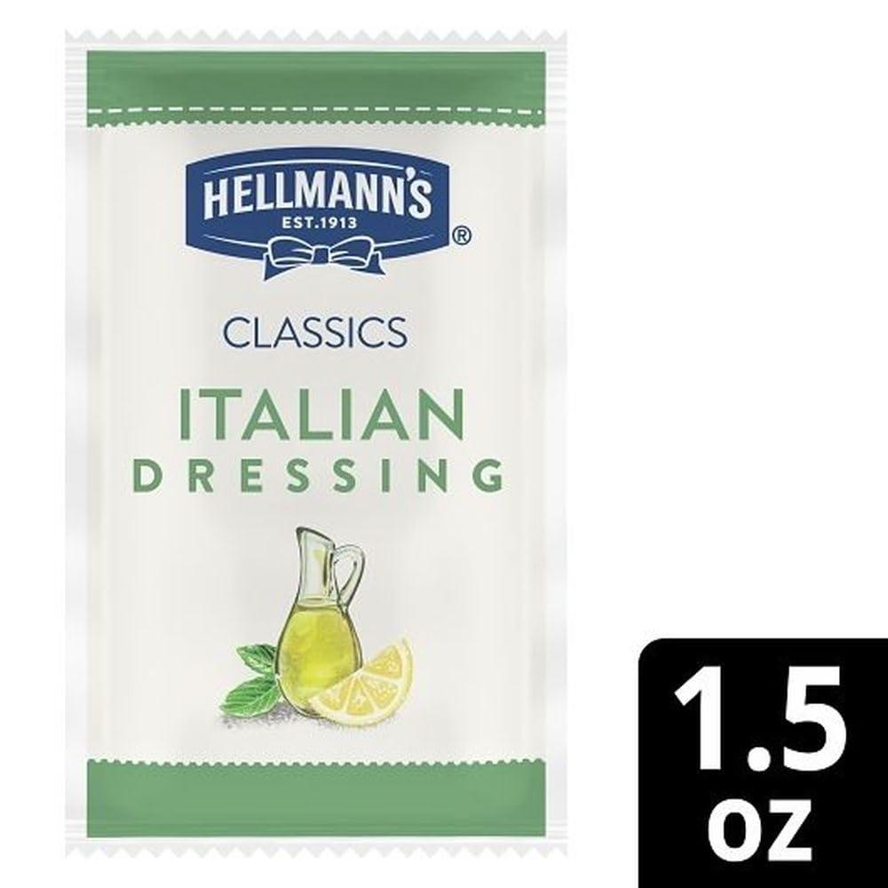 Hellmann's Classics Italian Salad Dressing Portion Control Sachets Gluten Free, No Artificial Flavors, Colors or High Fructose Corn Syrup, 1.5 oz, Pack of 102