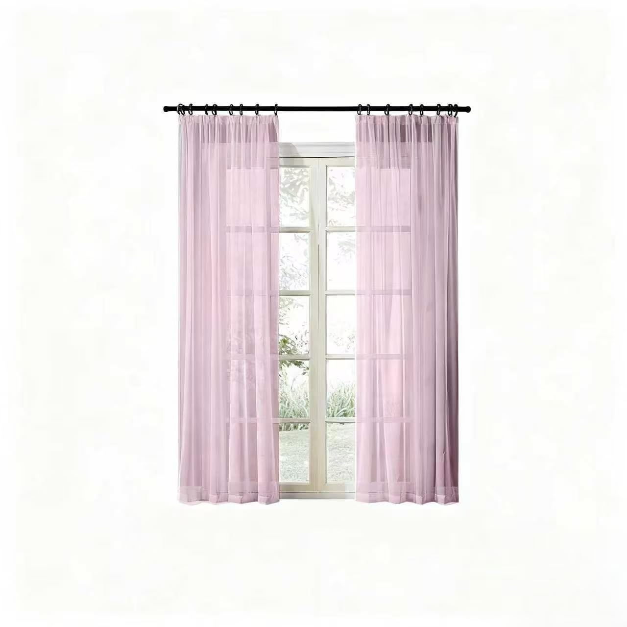 Rideaux transparents HOCEDO pour protéger l'intimité du salon rose