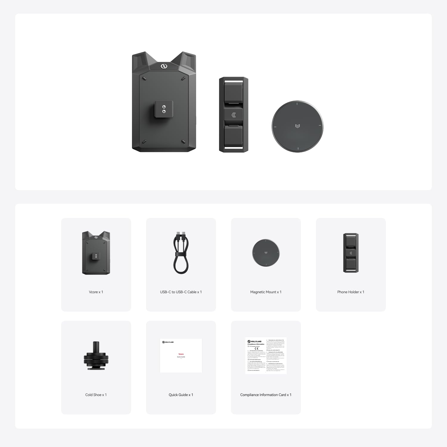 Hollyland Vcore Système de Transmission Vidéo sans Fil Surveillance en 4K30/HD Surveillance sur 4 appareils Batterie intégrée Extension par Carte mémoire Prise en Charge de Youtube et Twitch Émetteur