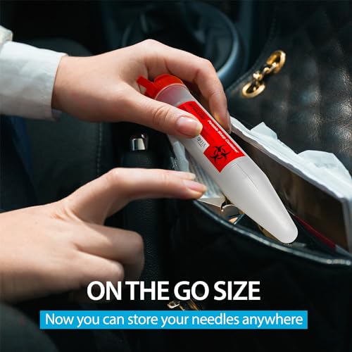 Image of Small Sharps Containers, Travel Sharps Container, Transportable Sharps Container with Locking Mechanism, Professional Grade Mini Sharps Container - 6 Count