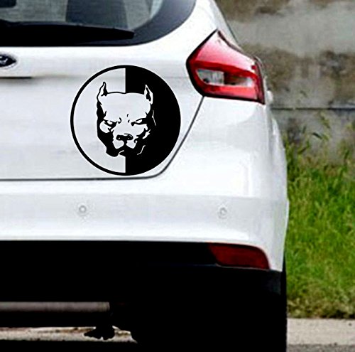KUNFINE Adesivo de vinil para carro, design de Pitbull super herói cão carro adesivo de vinil adesivo de decoração de carro DIY autocolantes Tuning partes (preto)