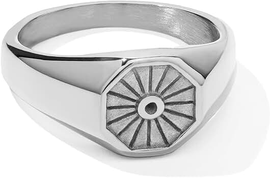 BENIQUE Chunky Gold Silver Signet Ring For Women Men, Statement