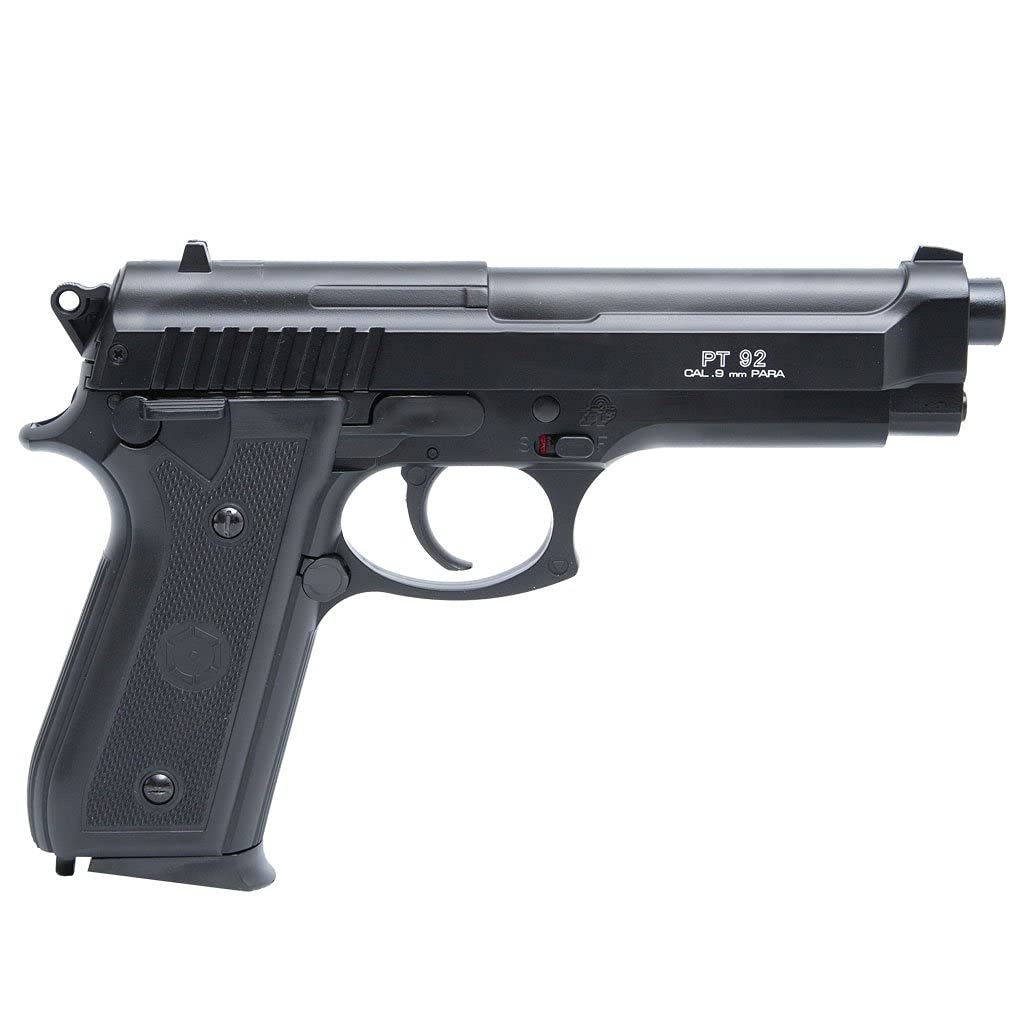 2EAGLE Pack de Pistola de Airsoft PT92 con Muelle/Material: plástico de Alta Resistencia y Culata metálica/Potencia 0,5 Joule/entregado con Accesorios
