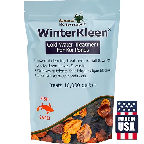 WinterKleen Fall & Winter Bacteria for Ponds | Koi Pond Winterizer, Leaf Digester, Natural Cleaner...