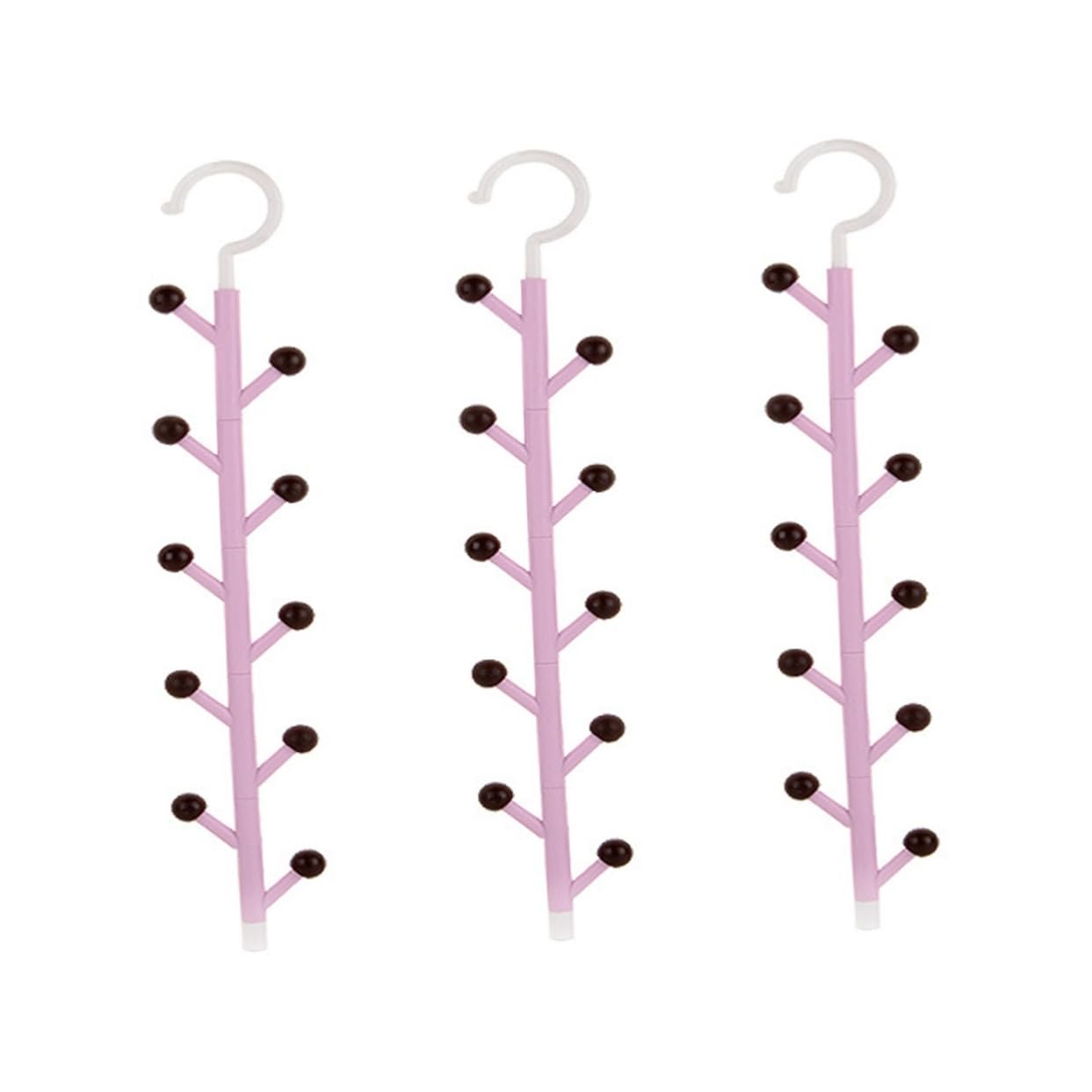 Zerodeko 3piezas Organizador De Corbatas y Bufandas Ganchos Rotativos para Armarios Soporte Multifuncional para Cinturones y Sombreros Púrpura