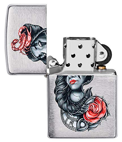 Encendedor de bolsillo Zippo diseño tatuaje estilo Day of the Dead miniatura 4