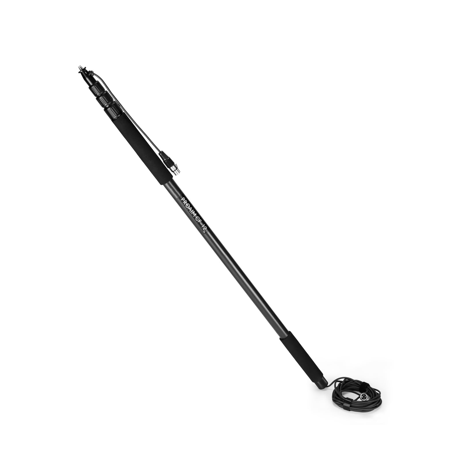 PROAIM 12ft Carbon Fibre Boom Pole with?20ft XLR Cable for Microphones/Audio Recording. Expandable from 3.6 to 12'. Sound-Isolating Handgrip