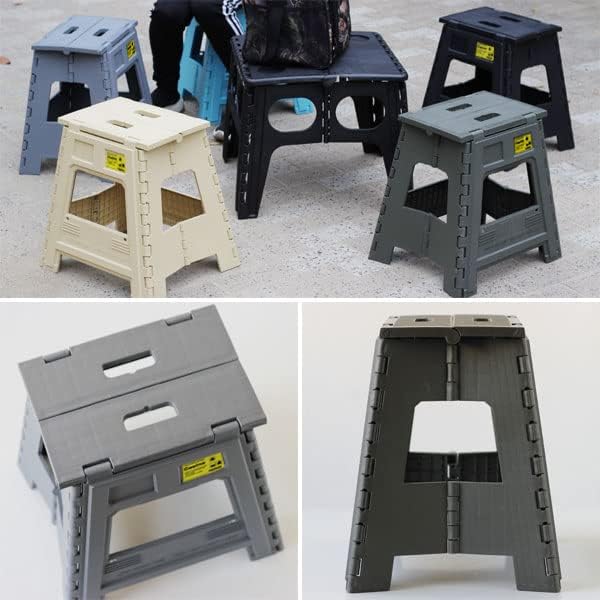 Miniatura 5 de Slower SLW301 Folding Chair, Lightweight, Compact, Stylish, Folding Stool, Casino Sand Beige, Height 19.7 inches (50 cm), Reinforced Version Folding