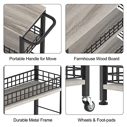 4 Tier Slim Storage Cart Narrow Laundry Cart On Wheels Utility Kitchen Rolling Cart With Wood Tabletop Mobile Shelving Unit Bathroom Storage Organizer Slide Out Rolling Tower For Narrow Spaces #TOP3