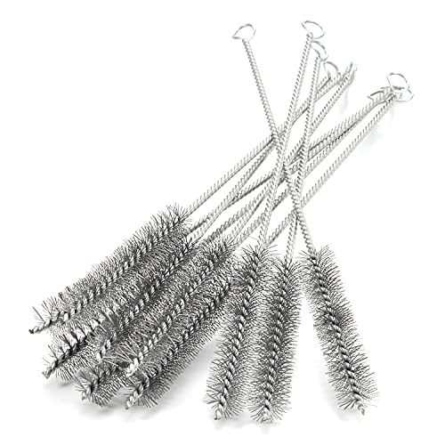Image of Utoolmart Steel Wire Cleaning Brush, Spiral Power Tube Brush, Steel Wire Tube Brush Cleaning Tool, Tube Bottle Brush, 0.8-inch Diameter 12-inch Length, 10pcs