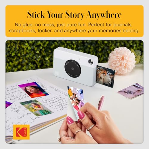Image of KODAK Printomatic Full-Color Instant Print Digital Camera, Zink 2x3 inch (5.1x7.5 cm) Sticky-Back Photo Paper, 5MP, Portable, Creative Fun Gift for Birthday, Christmas, Holiday, Grey