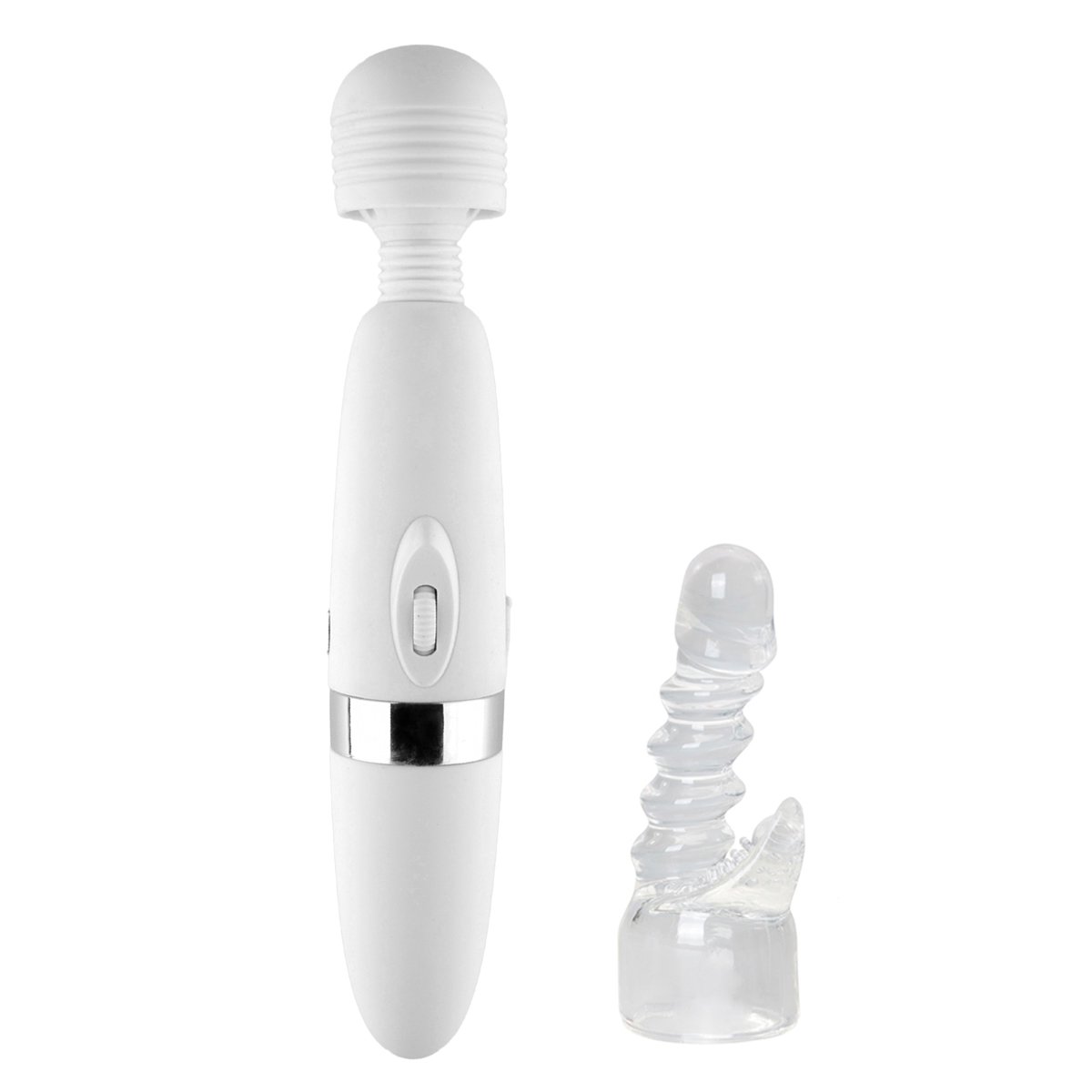 marielove Magic Wand Massagestab - stufenlos regulierbares Massagegerät - mit Klatschfunktion - Weiß