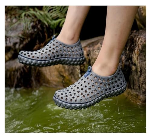 Hole Beach Shoes, Men's EVA All-in-one Sandals, Wading Shoes, Soft and Comfortable, Three Colors Optional(Grey,40)3