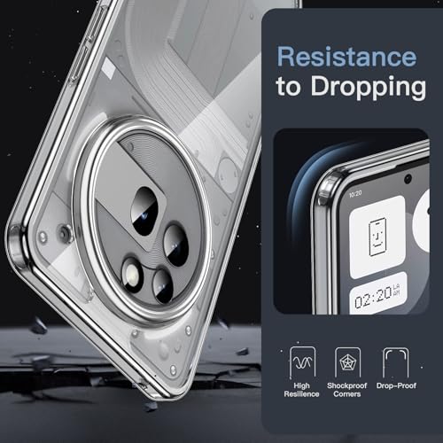 Image of JETech Cover Case for Nothing Phone 3a Pro, Clear Shockproof Bumper Cover, Anti-Scratch Hard Back, Protective Slim Fit, Non-Yellowing, Durable Transparent TPU for Drop Protection (Clear)