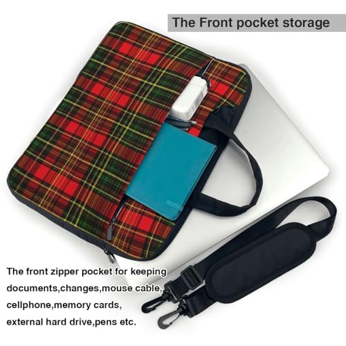 Maletín portátil impermeable Tartan rojo y verde 15.6" miniatura 6