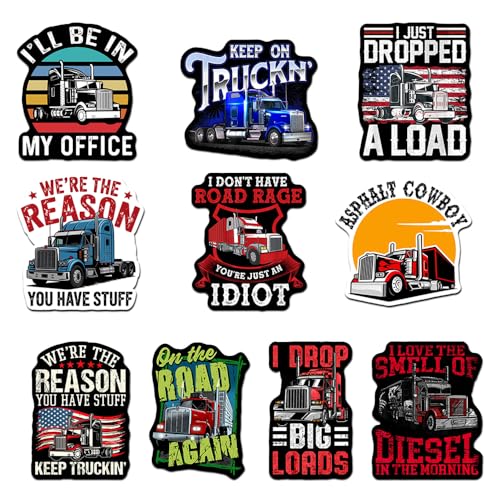 HUNGMCK (Set of 10) Trucker Sticker Review: Asphalt Cowboy, On The Road Again Decals