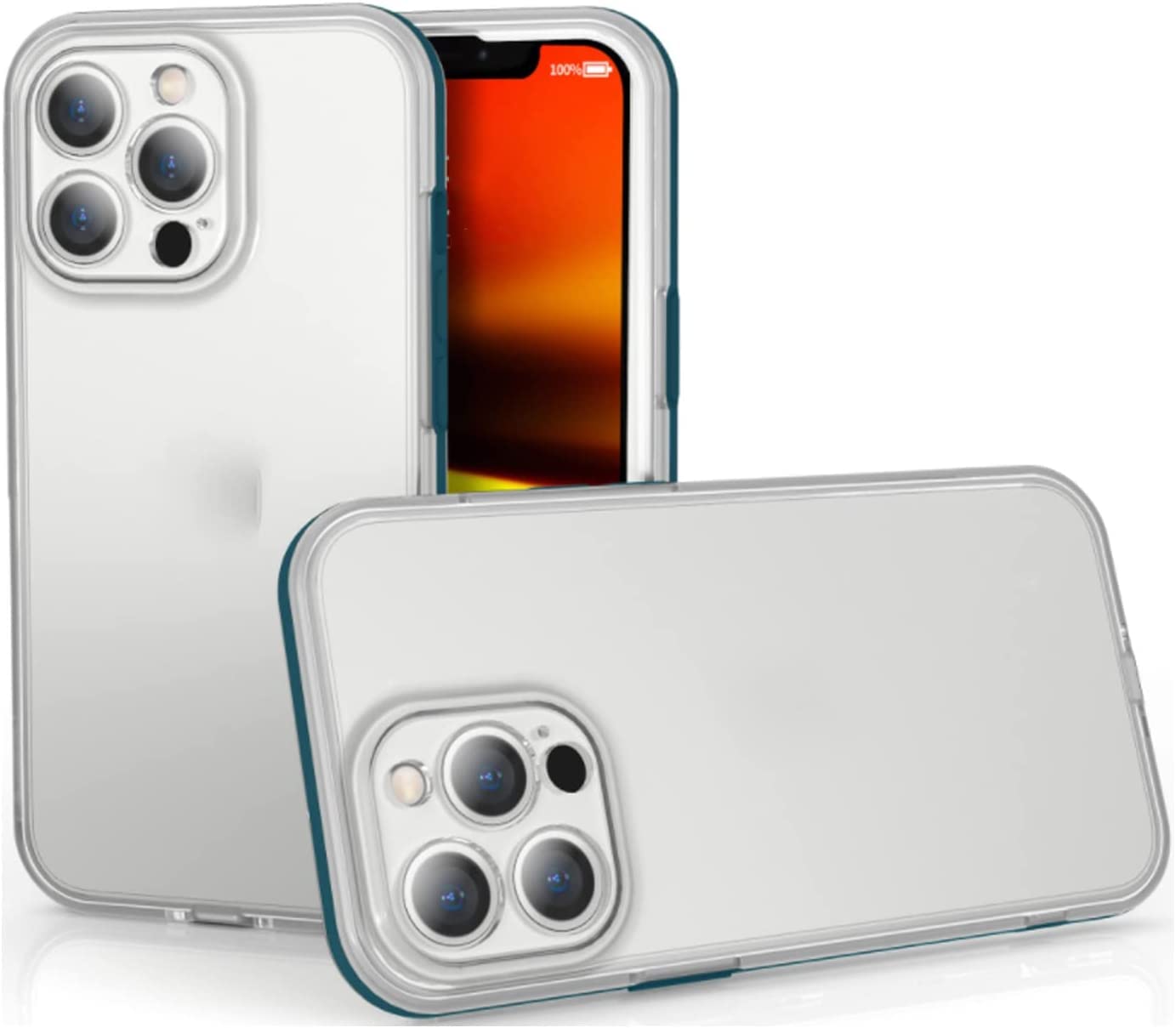 Coque antichoc iPhone 13 Pro Max protection intégrale 360 TPU souple PC dur bleue - 8