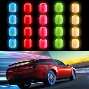 Bakewhiz 20 STK Leuchtende Ventilkappen Auto