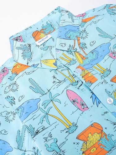 Image of Nautinati Boys Printed Collared Shirt with Shorts Clothing Set | Age 1-5 Years