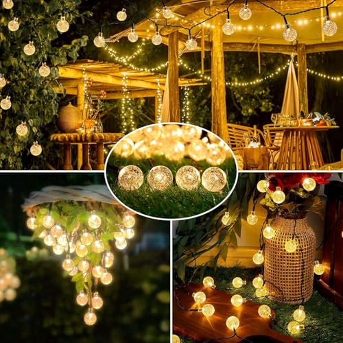 Image of CBK 45 Bulbs LED Fairy String Solar Light Silicon LED Bulbs 10 Meter Waterproof 8 Mode Outdoor /Indoor Waterproof Solar Powered Led String Light, Decorations for Garden Yard Balcony (Yellow)