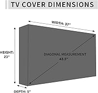 Vista 6 de Easy-Going Funda de TV para exteriores de 36 a 38 pulgadas con solapa frontal que se abre para ver televisión, uso cómodo sin quitar, cubierta de TV