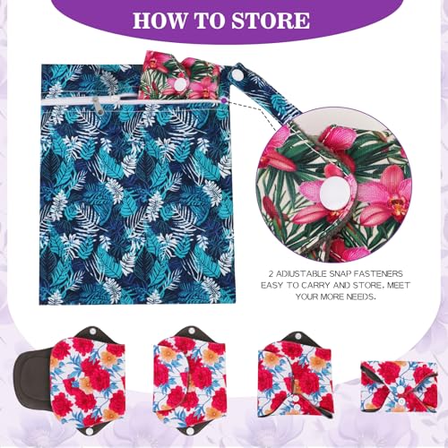 Image of PHOGARY Reusable Menstrual Pads, Washable Overnight Cloth Panty Liners, 7pcs Bamboo Cloth Large Sanitary Pads for Heavy Flow with 1pc Wet Bag