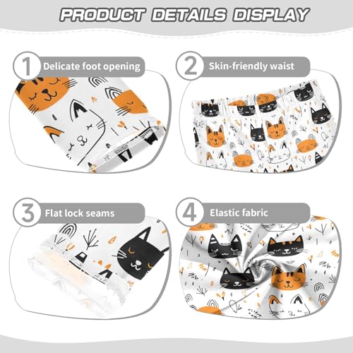 Cute Cat Kitten Head Girls Leggings Soft Stretch Workout Yoga Dance Pants for Kids Casual Tights3