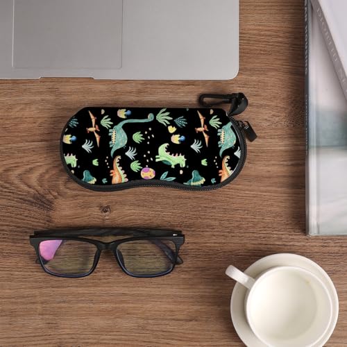 Image of Sunglasses Soft Case, Cute Ultra Light Portable Neoprene Zipper Eyeglass Glasses Case with Belt Clip for Men Women