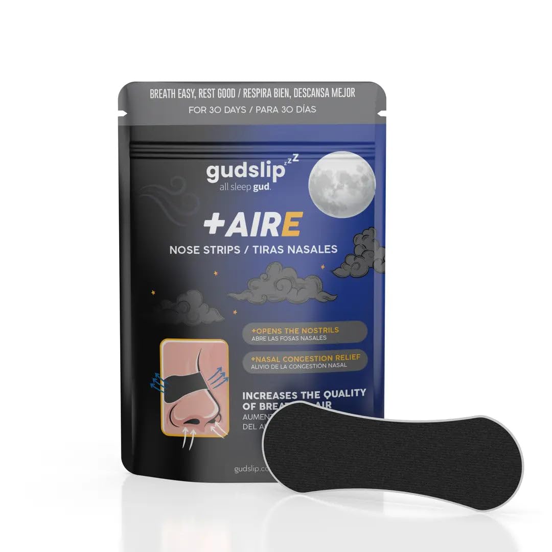 Tiras Nasales Gudslip® – Suministro de 30 Días para Mejorar la Respiración Nasal, Reducir los Ronquidos y Aliviar la Congestión – Cómodas y Efectivas para un Sueño Reparador