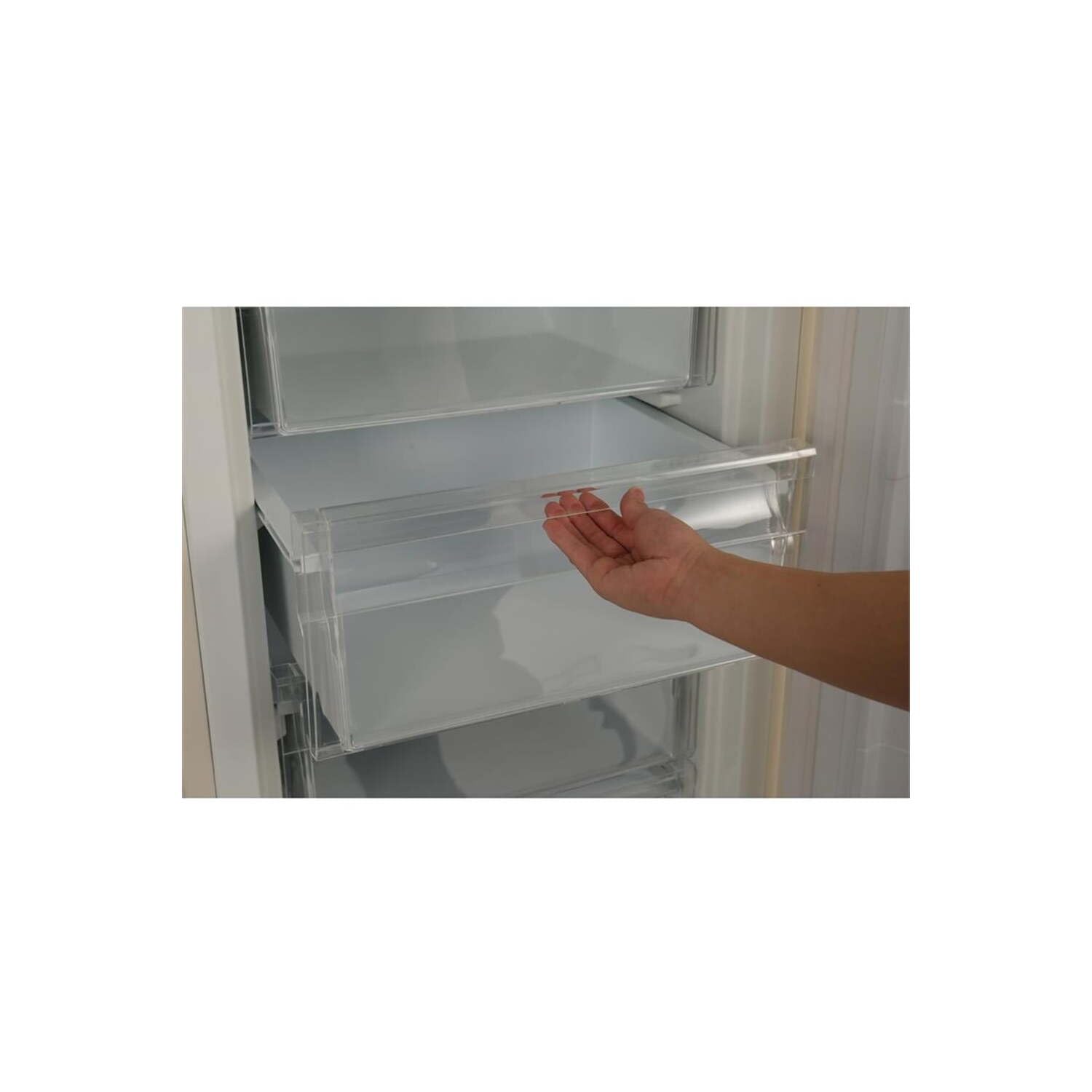 Conserv 8.3cf Classic Retro Upright Freezer Frost Free 24" 110V w/ 6 Drawers in Cream on Fridge.com
