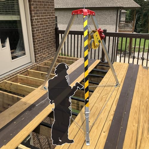 Safety Fire Rescue Tripod Tools, Retractable Confined Space Tripods Kit for Harsh Conditions, 4.4ft-7ft Portable Lifting Crane Self-Lock Device (Size : 2600lbs+Safe Belt)