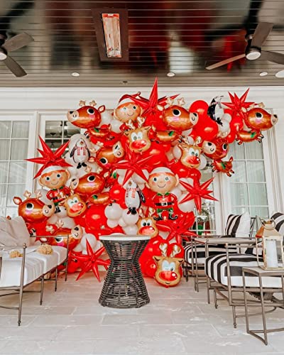 Image of 3pcs 26inch 3D Explosion Star foil balloon, christmas day red Foil Cone star burst Balloons for Birthday Wedding New Year Party Event