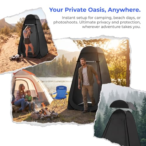 Pop-Up Privacy Tent Tienda de Ducha Portátil Camping Tienda para Baño Exterior Cambiador de Ropa Refugio de Privacidad Instantáneo Extra-Alto, UPF 50+, Impermeable miniatura 7