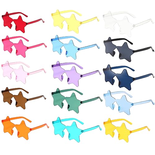 ANROI 15PCS Gafas sol moda divertidos accesorios fiestas   Corazones coloridos hombres, mujeres adolescentes Ideal fiestas alegres y fotos geniales