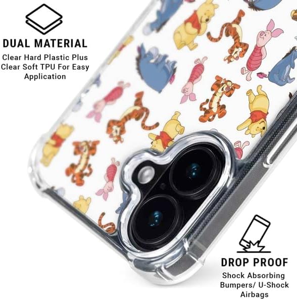 Skinit Clear Phone Case Compatible with iPhone 17 - Officially Licensed Disney Winnie The Pooh Character Pattern Design