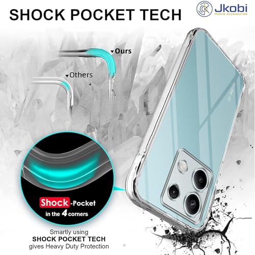 Image of Jkobi Silicone Back Cover Case for Xiaomi Redmi Note 13 5G (Clear Shockproof Case with Camera Protection | Soft and Flexible | Transparent)