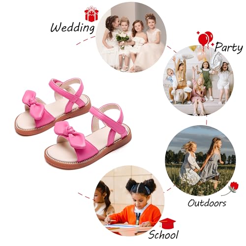 Image of PHIRAMIN Toddler Flower Girl Sandals - Girl Dress Shoes Toddler Little Kid Wedding Party