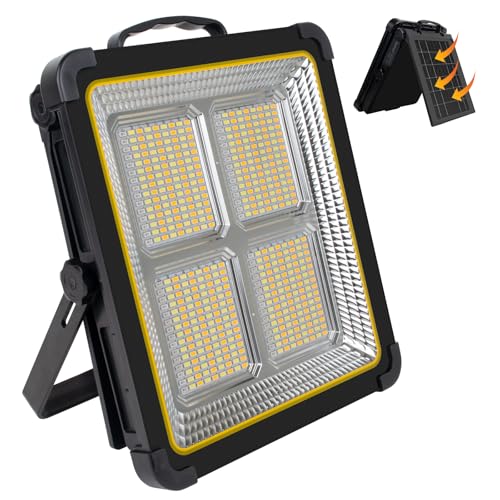 MASMEJOR Foco LED Recargable, Foco LED Batería 160W/ Panel Solar/ 4 Modos de...