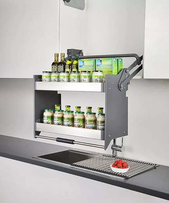 DBR Satin Soft Pull Down Lift Up Basket Elevator For Modular Kitchen