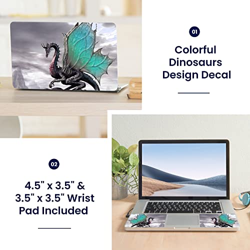 Image of LSS 17 17.3 Inches Laptop Notebook Skin Sticker with 2 Wrist Pads - Reusable Cover Protector Vinyl Sticker Cover Decal Fits 17 inch - 19 inch HP Asus Acer Samsung - Dragon Pattern