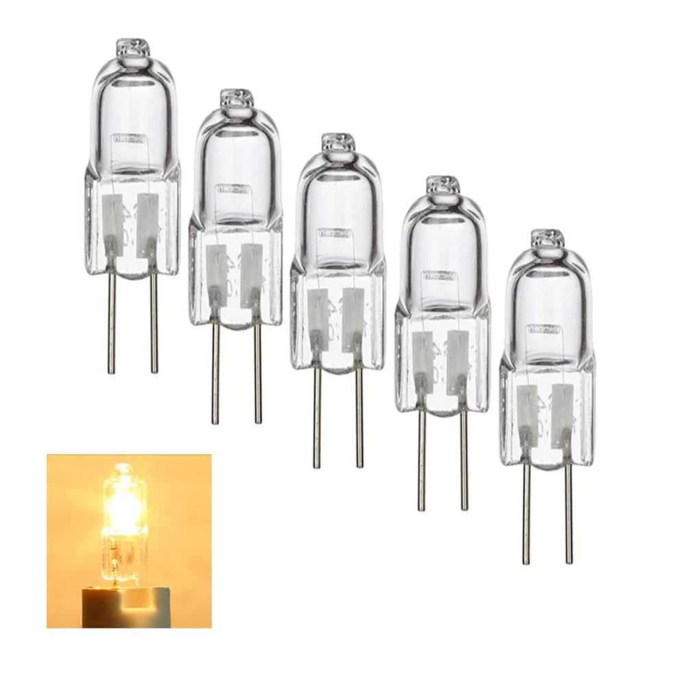 G4 Halogenlampe 5W 6V, hoher Farbwiedergabeindex (CRI) 100, naturgetreues Licht, für Kunstausstellungen, Schmuckkästchen, Fotografie, Studiobeleuchtung (6V 5W 50 Stück)