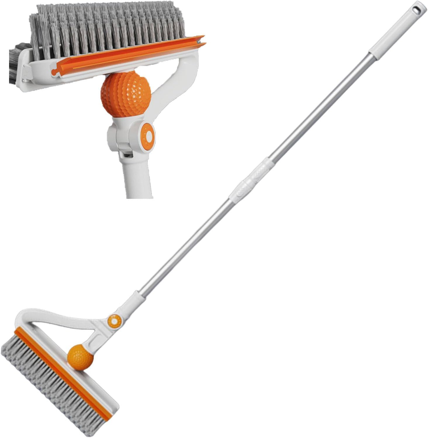 YEPZY Bathroom Cleaning Brush with Wiper, V Shape Grout Brush for Cleaning Bathroom, Multipurpose Floor Tile Scrubber with Dual Wiper Style