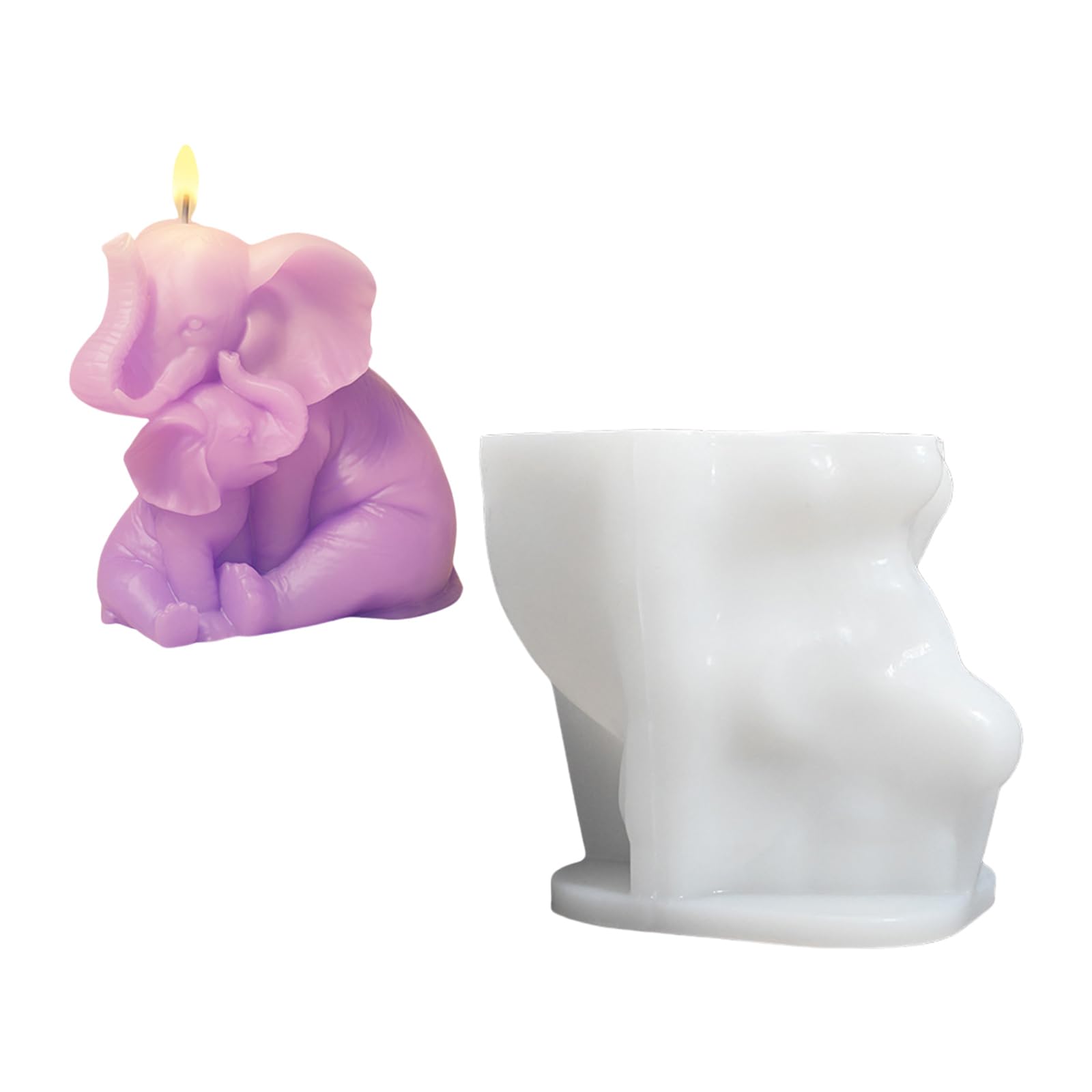 Osniyaw Multicolor Elephant Statue Silicone Molds For Candles, Soap Making, Plaster Decoration, Easy Demoulding, Epoxy Resin, Silicone Molds, Resin Mold