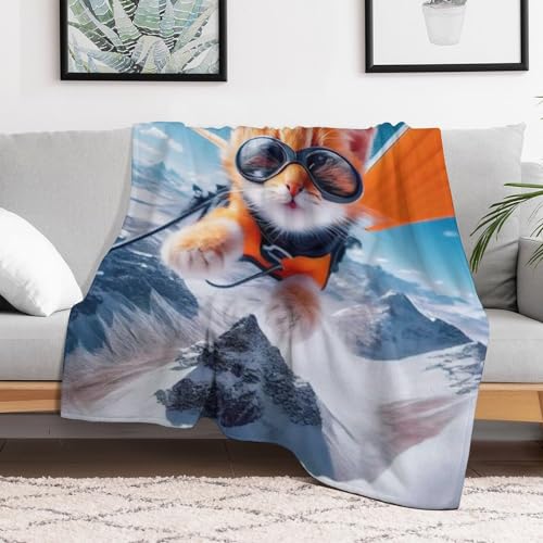 Couverture chat lavable en machine en flannel chaude de 100x130cm