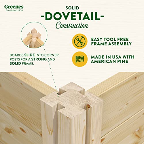 Greenes Fence Original Pine Raised Garden Bed, 4' X 4' X 7" - Made In Usa With American Pine #TOP6