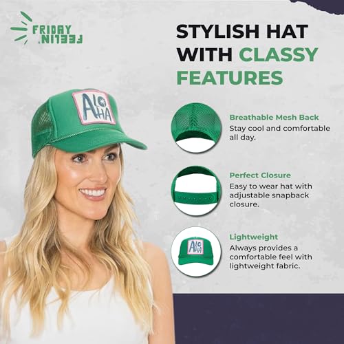 Image of Friday Feelin' Trucker Hat Women Men Baseball Caps American Hats USA Trucker Gift Fitted Cap All Season Festivals - One Size