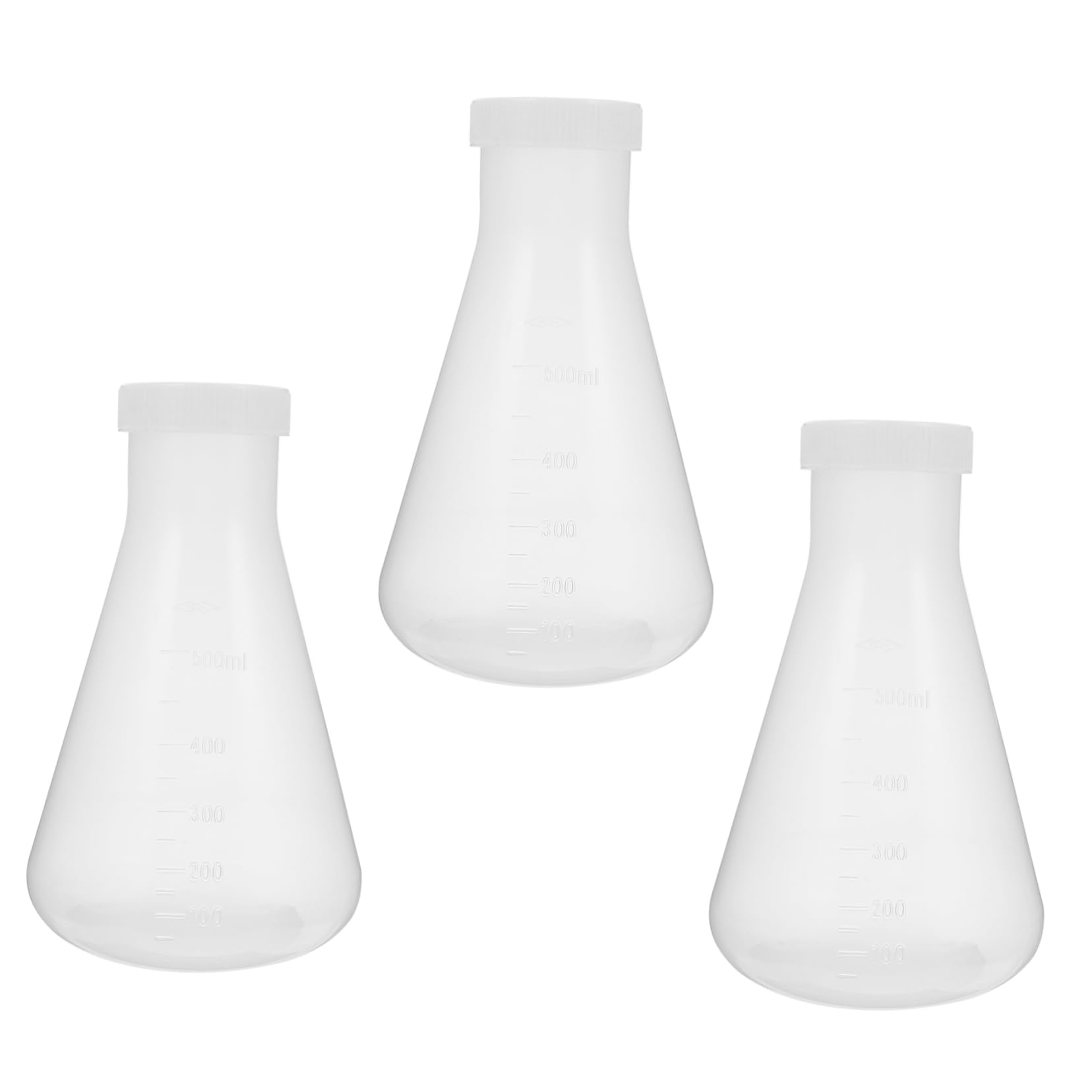 BESTonZON Erlenmeyerkolben Laborflasche Kunststoff 3 Stück 250ml mit Klarer Graduierung Leicht und Tragbar für Schüler Studenten und Experimente in Schule und Labor