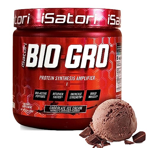Isatori Bio-Gro Protein Synthesis Amplifier - Build Lean Muscle, Speed Recovery And Increase Strength - Bio-Active Proline-Rich Peptides Post Workout Muscle Builder - Chocolate Ice Cream (60 Servings) #TOP12
