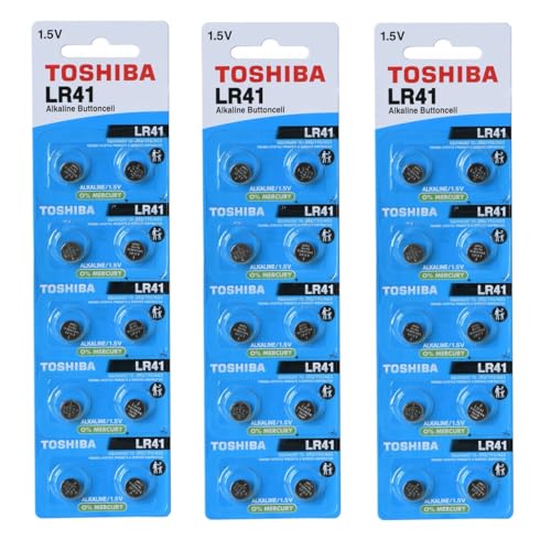 Batería Toshiba LR41 Alcalina 1.5V Pack 30 unidades
