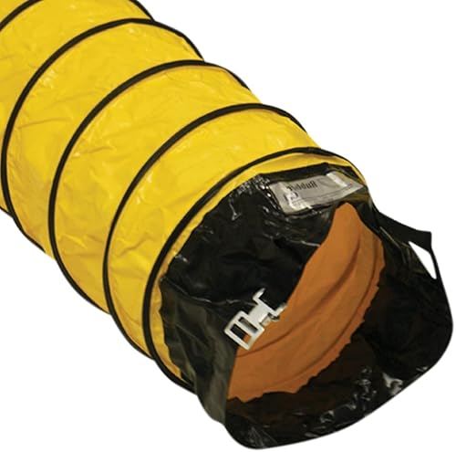 Rubber-Cal Manguera de conducto de ventilación Air Ventilator Yellow totalmente estirada 04 x 25 pies